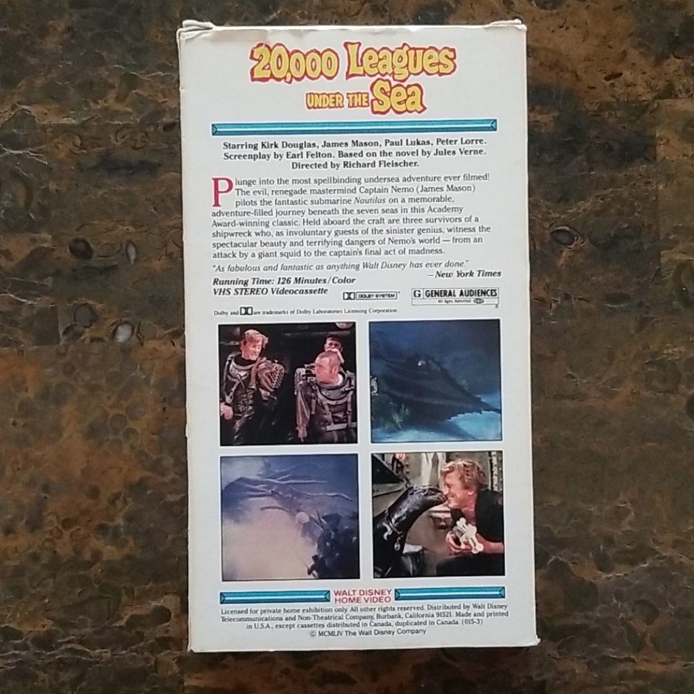 20,000 Leagues Under The Sea VHS Disney - Picture 2 of 3